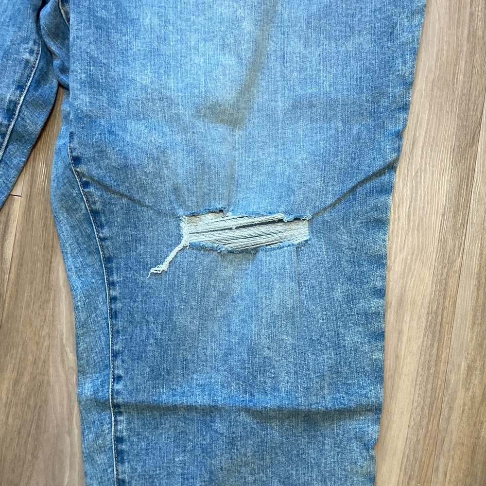 Sonoma straight crop jean distressed cuffed raw hem button fly casual 24W - Picture 8 of 17